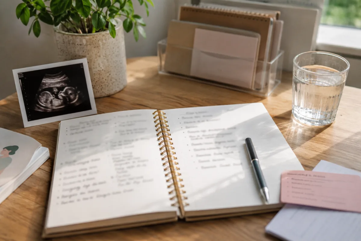 Prenatal testing questions written before an appointment