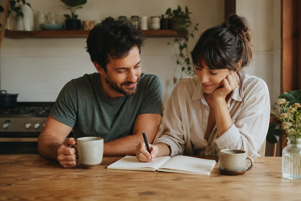 Couple planning pregnancy timing