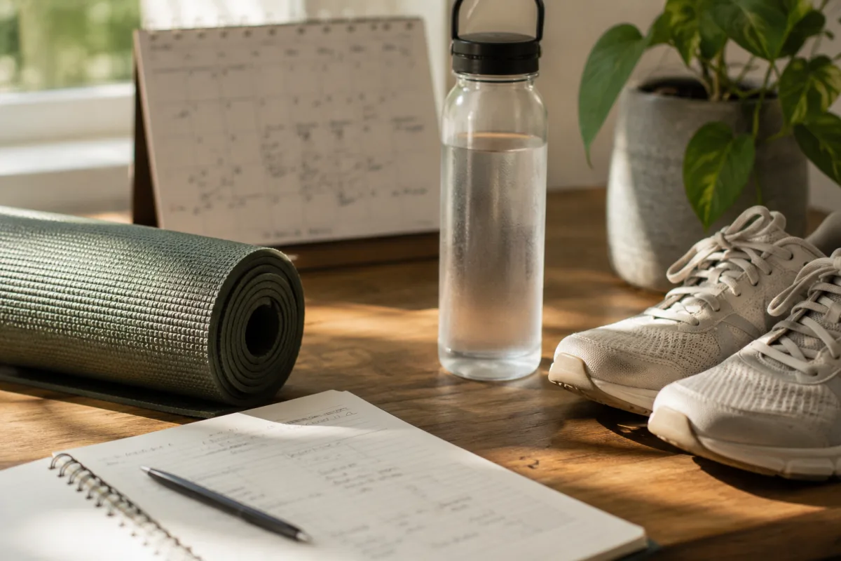 Weekly fitness plan with Pilates and tai chi sessions