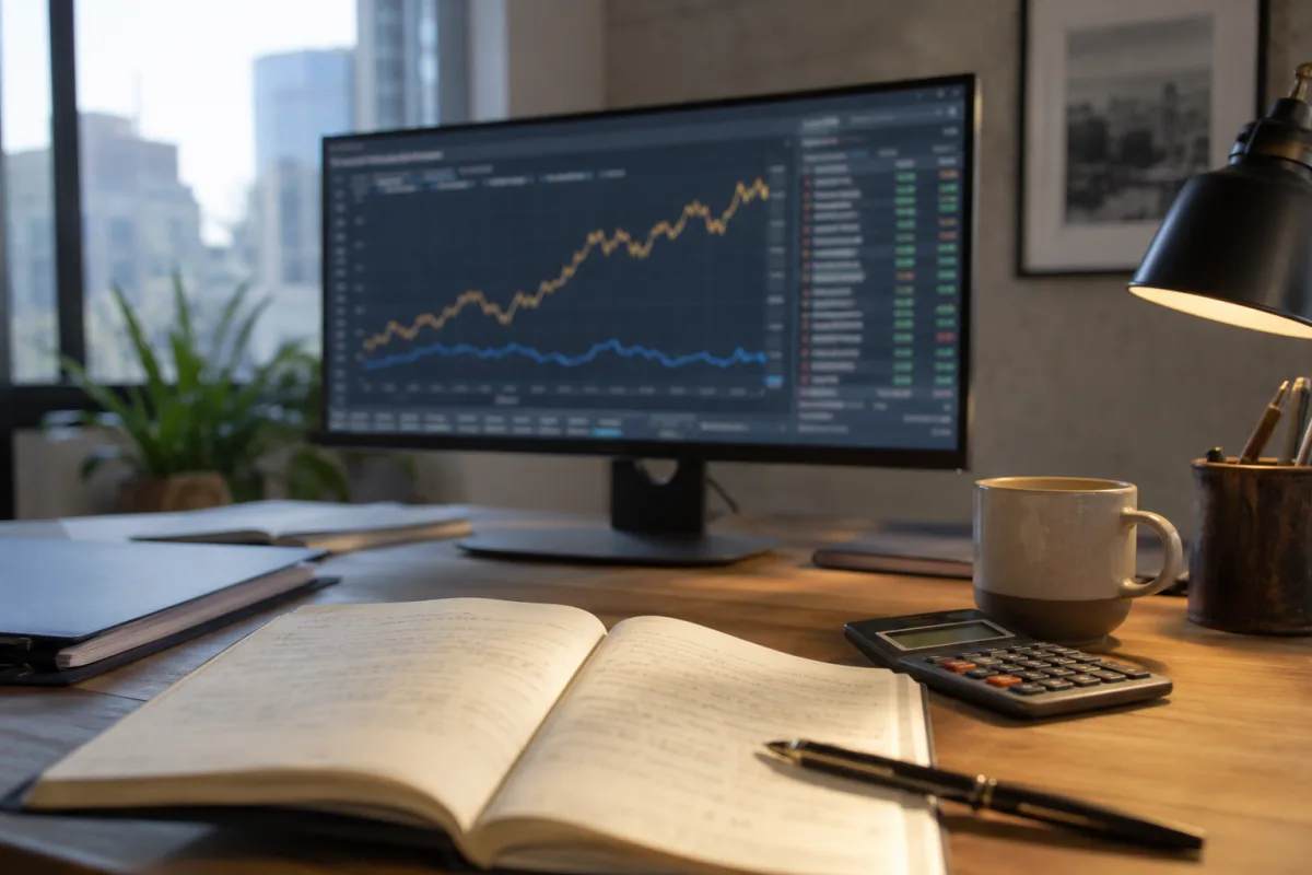 Treasury securities portfolio notes on an analyst desk