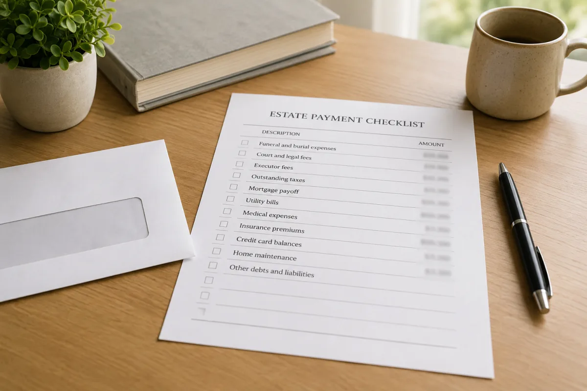 Estate tax payment checklist