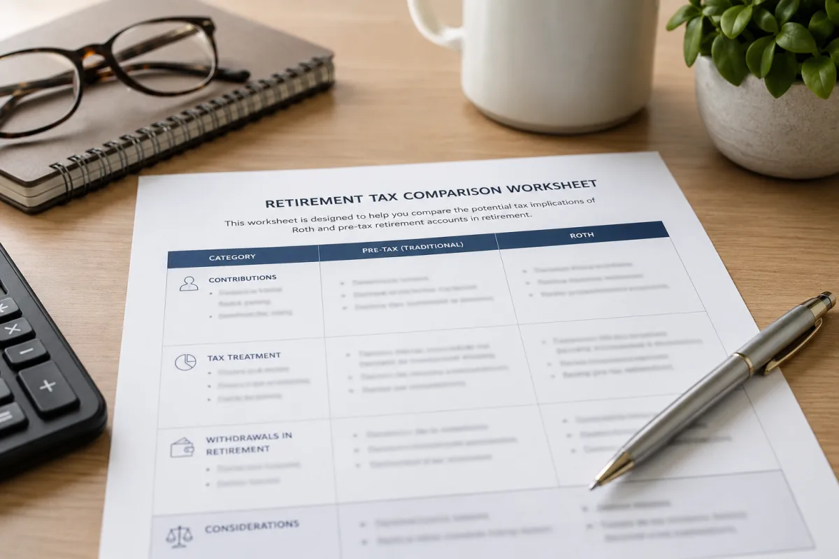 Retirement tax diversification worksheet