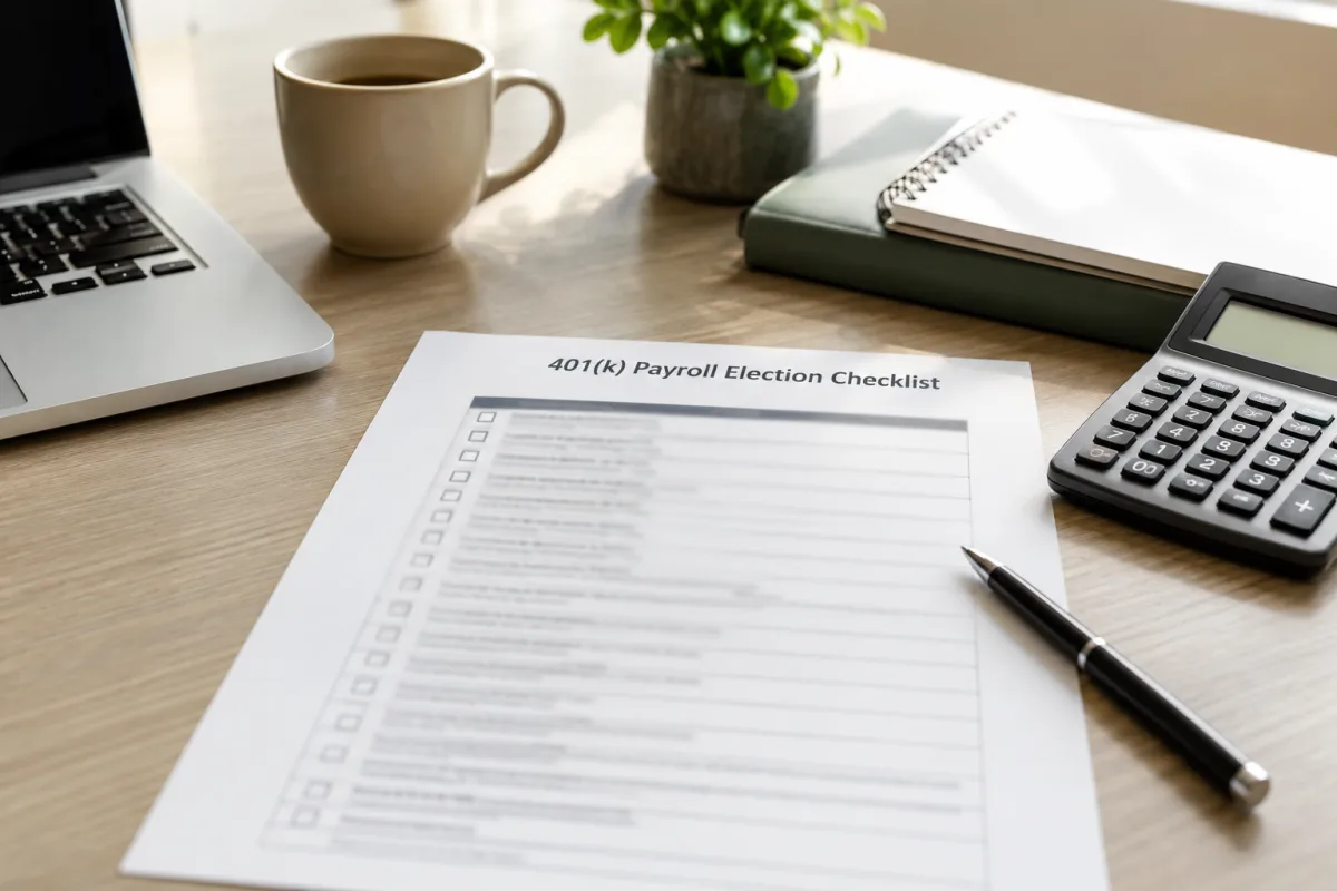 401k election checklist