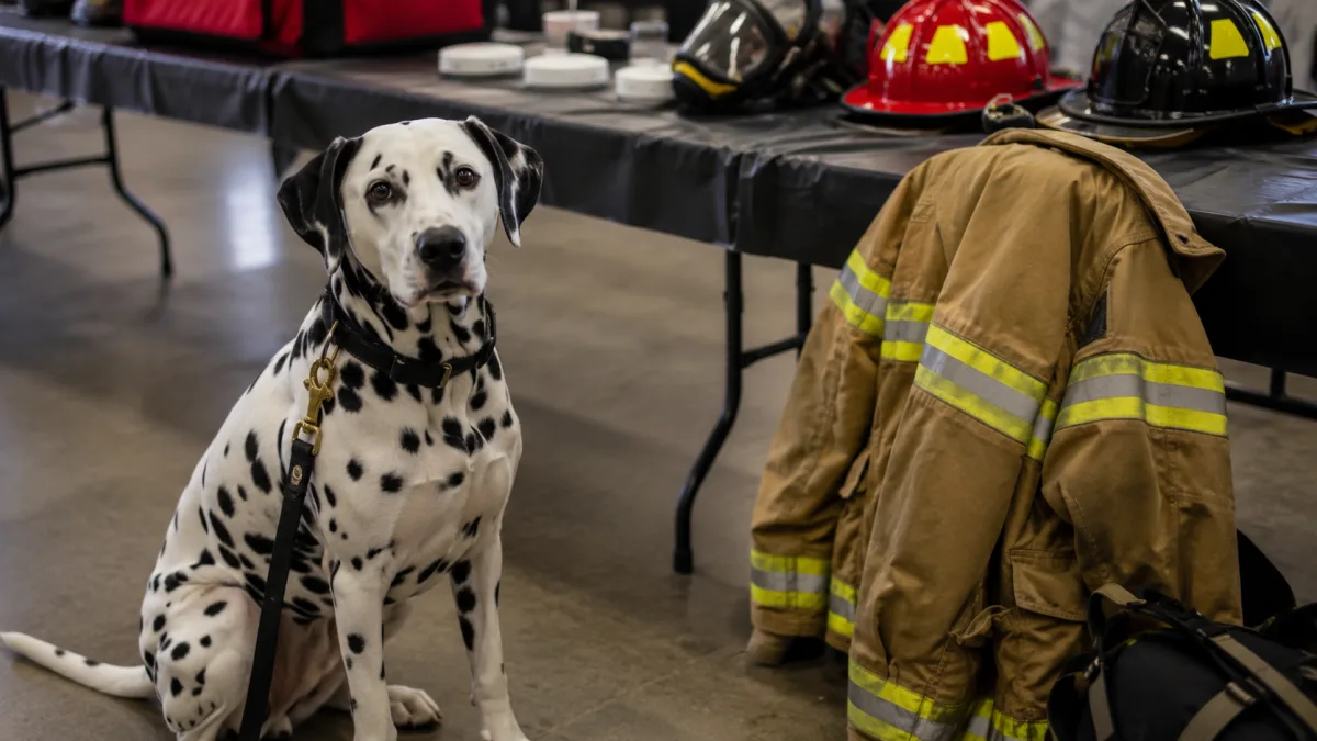 Dalmatian at a fire safety education event
