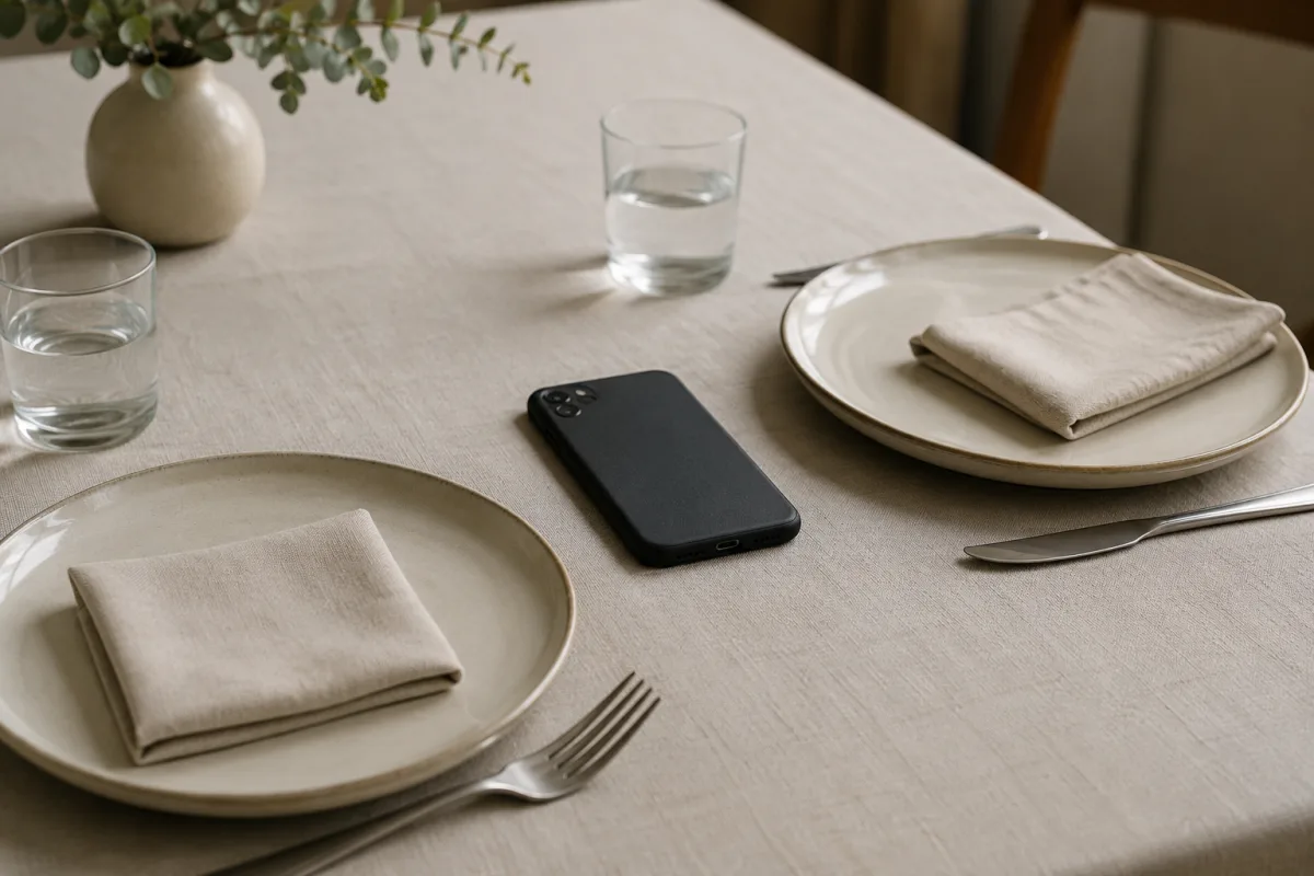 Phone snubbing during dinner
