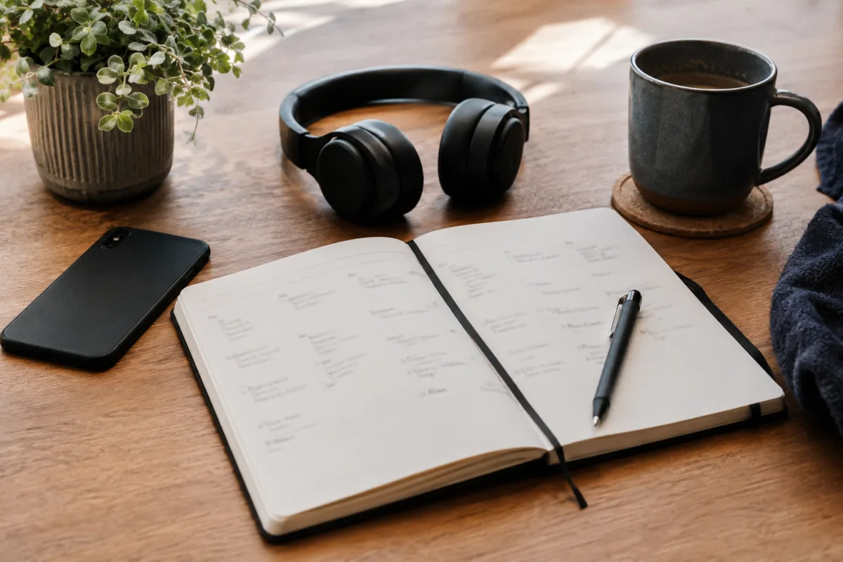 Work calendar with boundaries and focus time