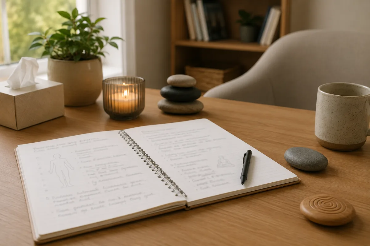 Body awareness notes for trauma stress