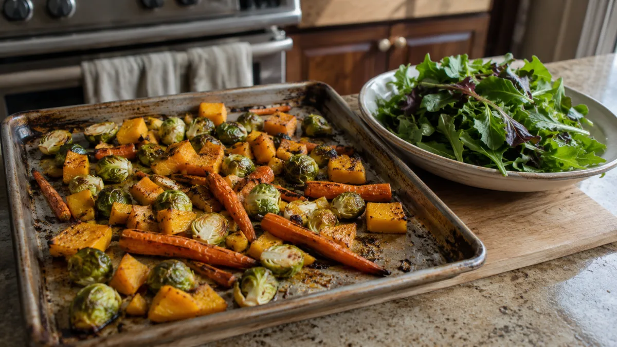 Roasted vegetables for winter salad