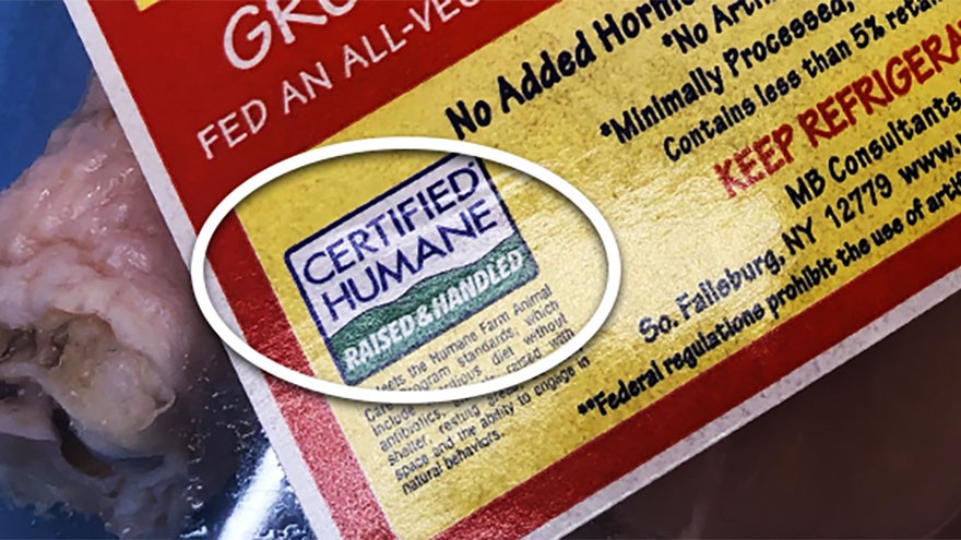 Labels on Chicken Certified Humane