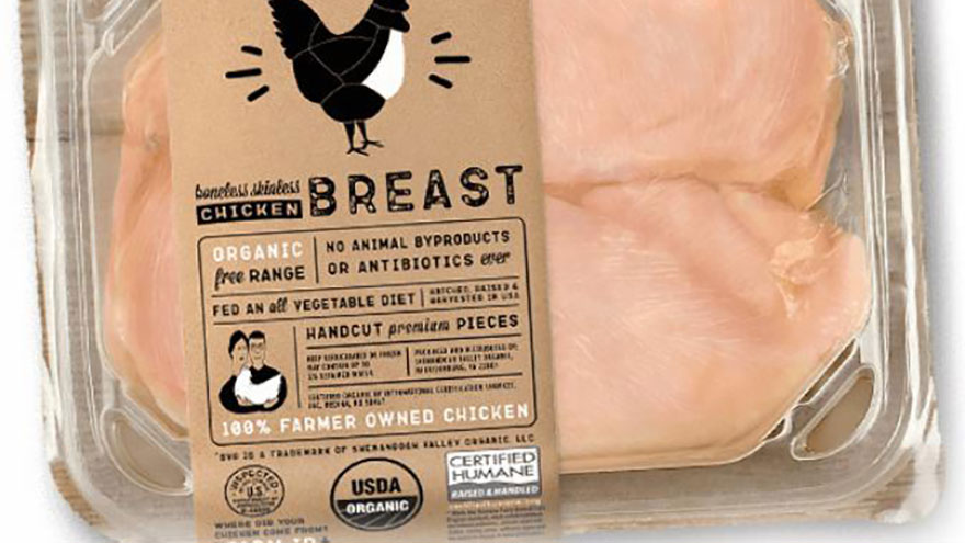 Labels on Chicken Certified Organic