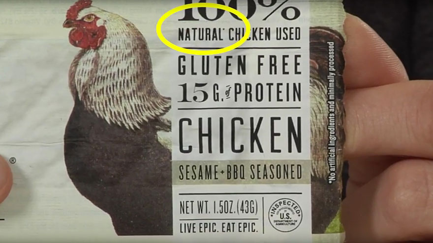 Labels on Chicken Natural