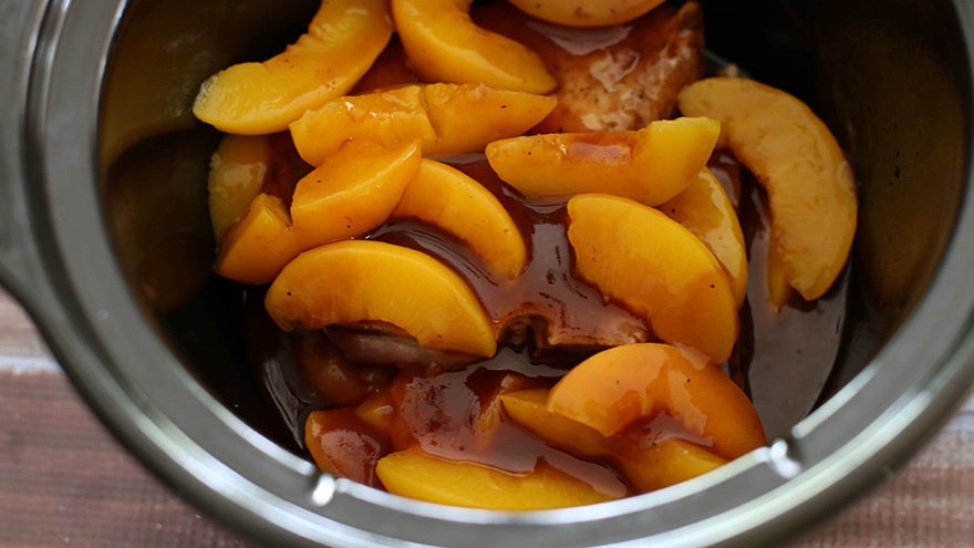 Cooking with peaches