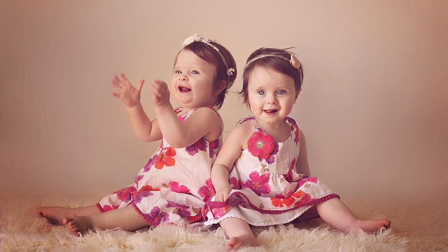 Newborn Twin Girls