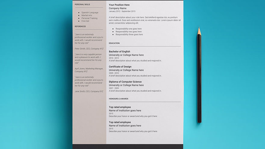 Correct CV Format